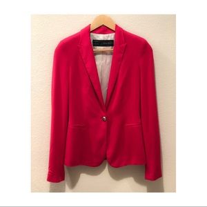 • Zara basics • soft cherry red blazer